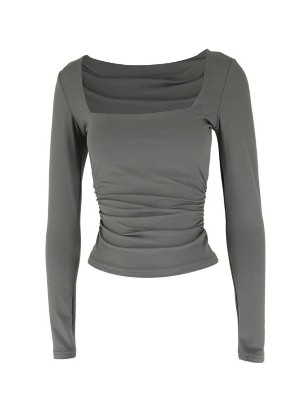 Square Neck Slim Fit Long Sleeve T-Shirt