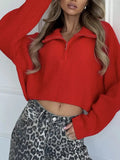 Half Zip Dropped Shoulder Sweater