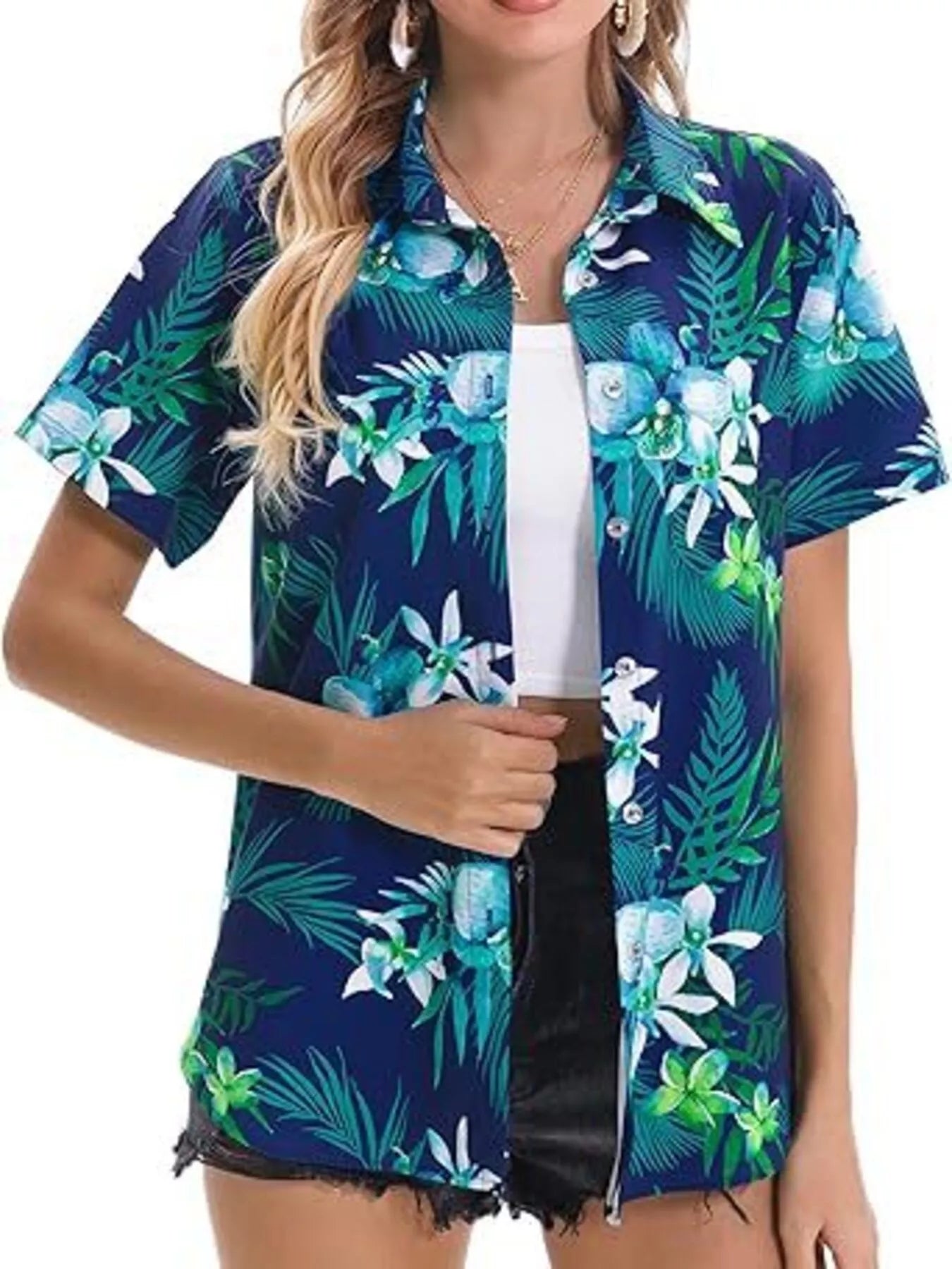 Plant Print Short Sleeve Shirt