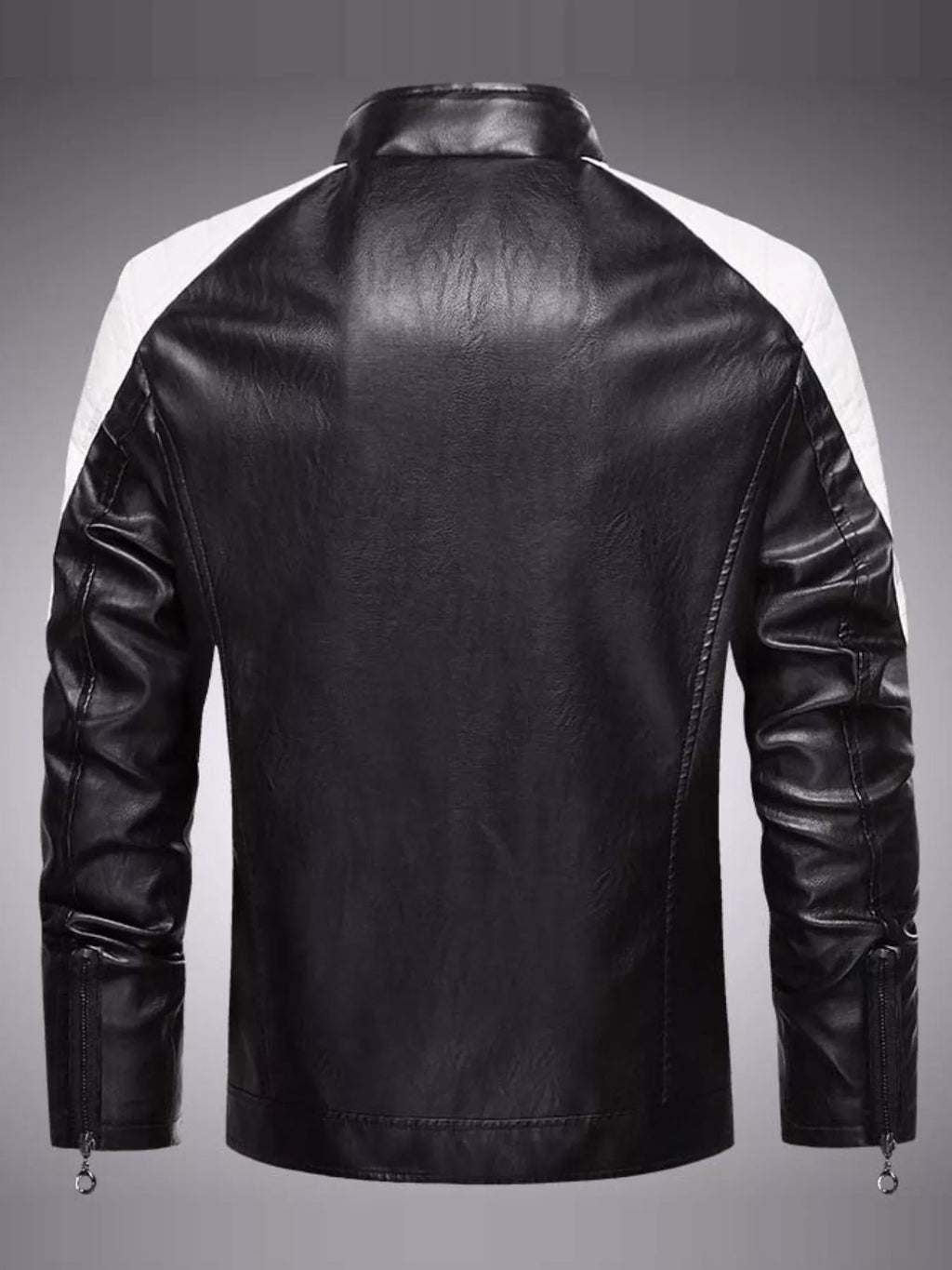 Men's Plus Size Slim Fit Zip Up Moto Jacket