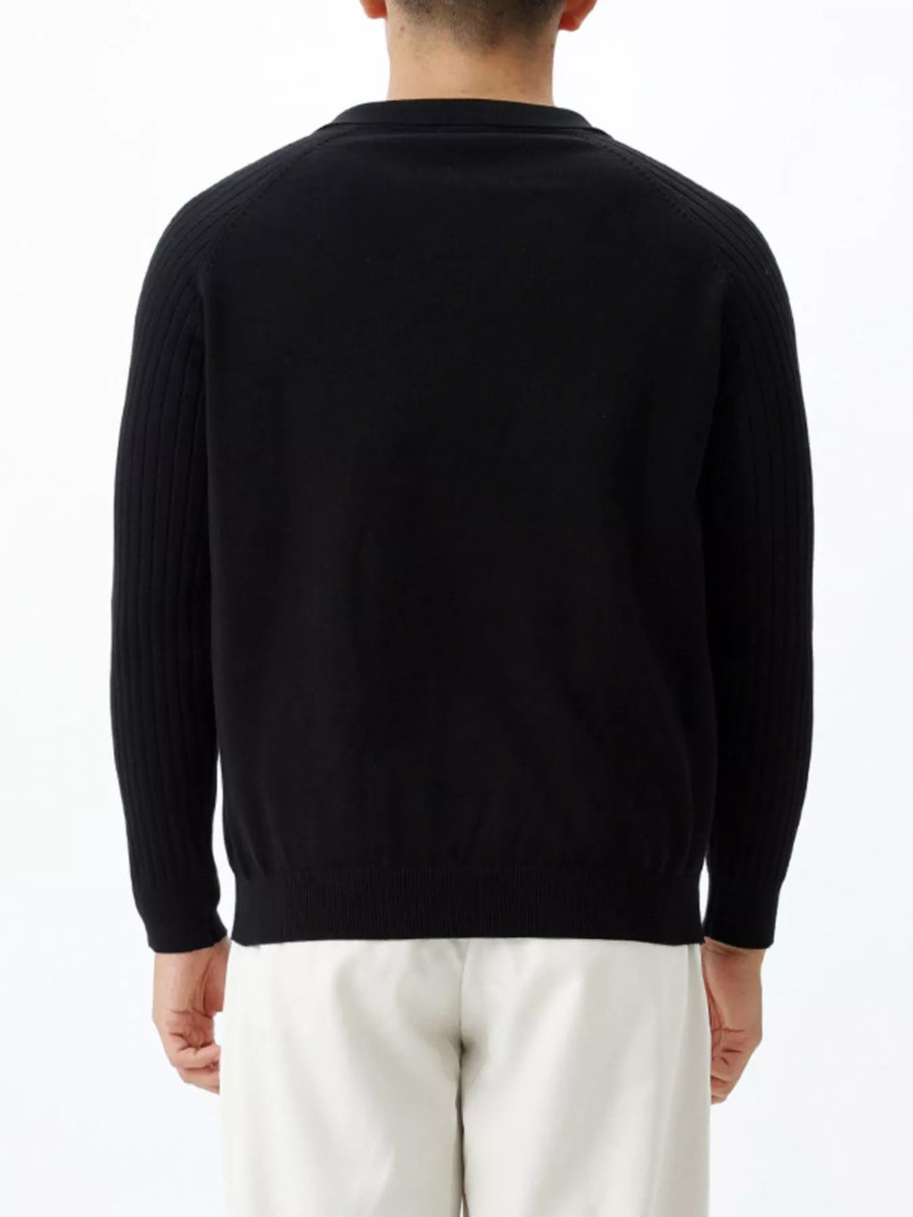 Men's Plus Size Classic Fit Ribbed Sleeve Knit Top
