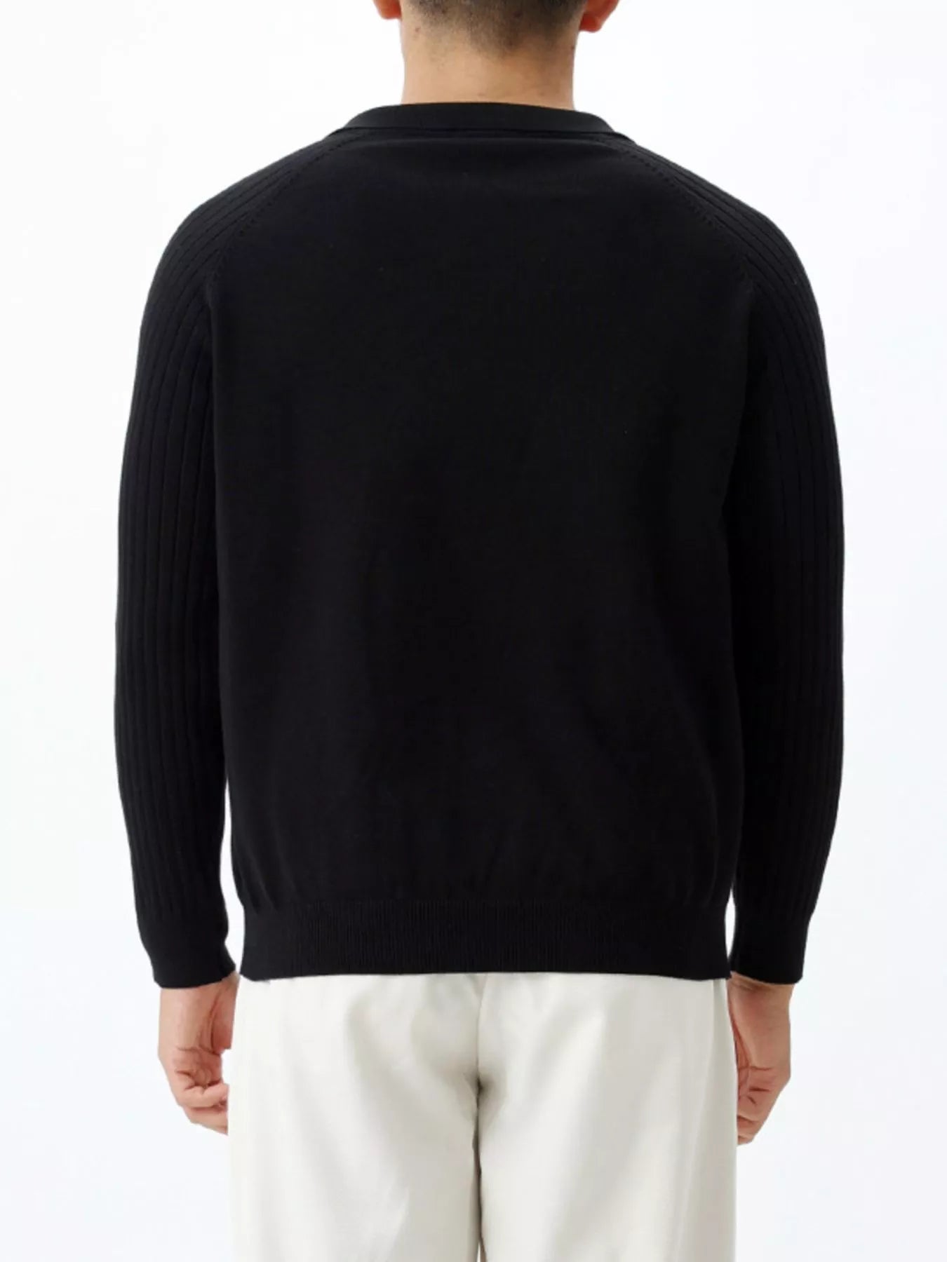 Men's Plus Size Classic Fit Ribbed Sleeve Knit Top