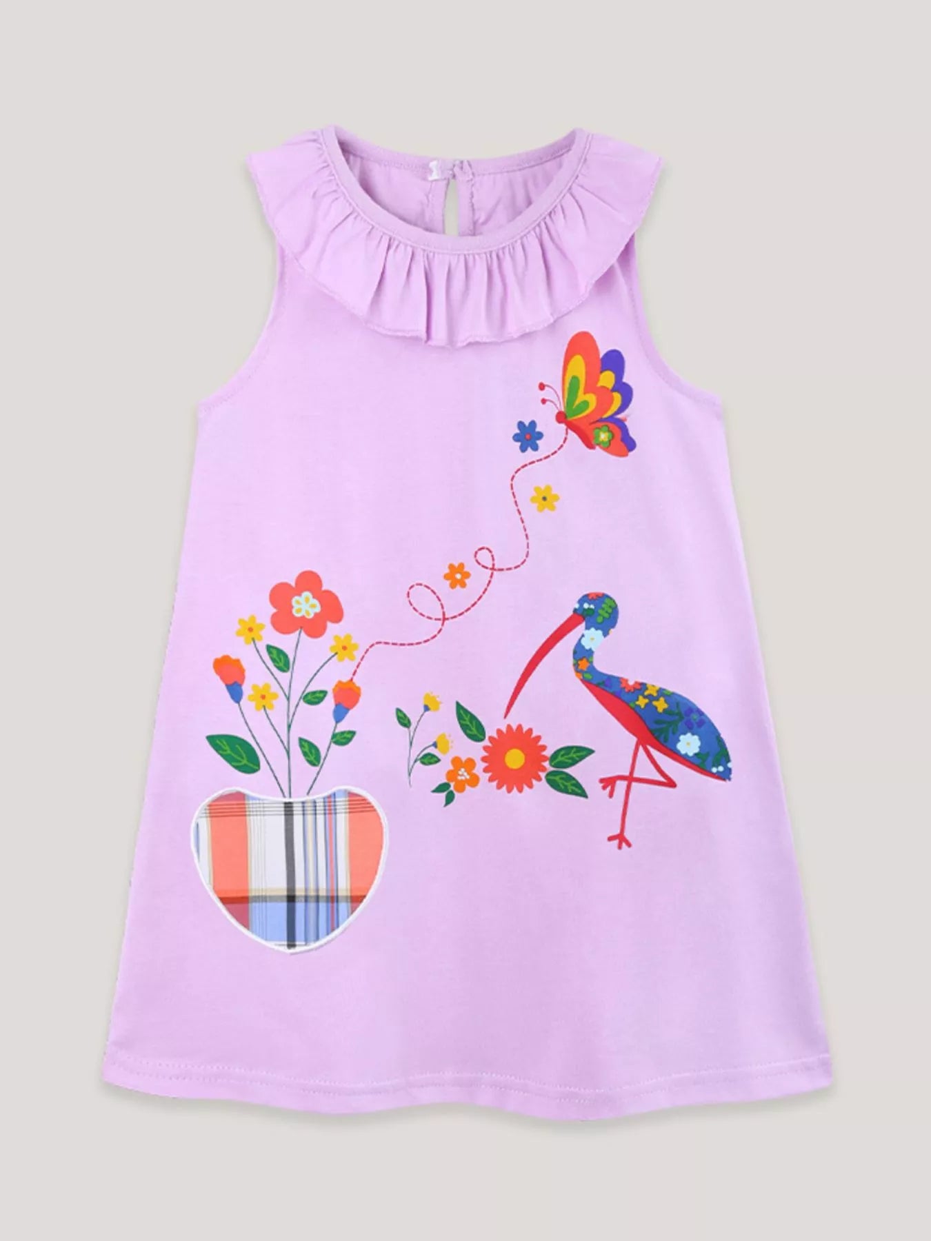 Children's Ruffle Collar Floral A-Line Dress