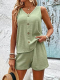 V-Neck Tank Top and Shorts Set
