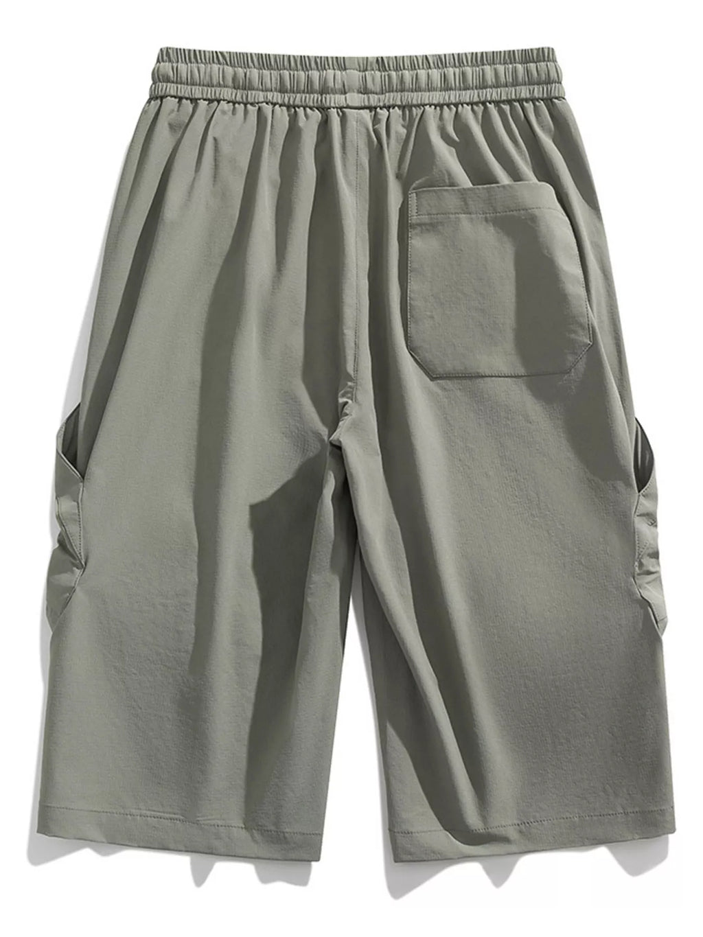 Men's Plus Size Casual Cargo Capris with Drawstring Waist