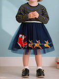 Children's Christmas Santa & Reindeer Tulle Dress