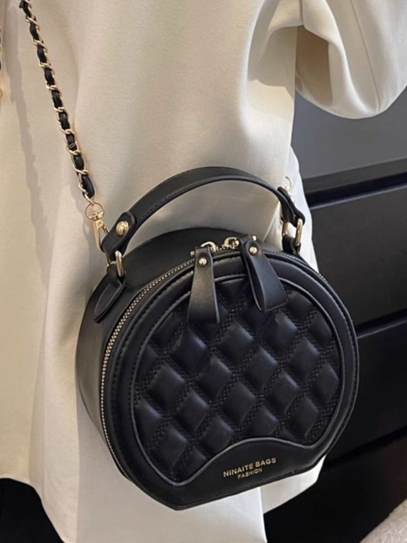 Quilted Chain Strap Crossbody Bag