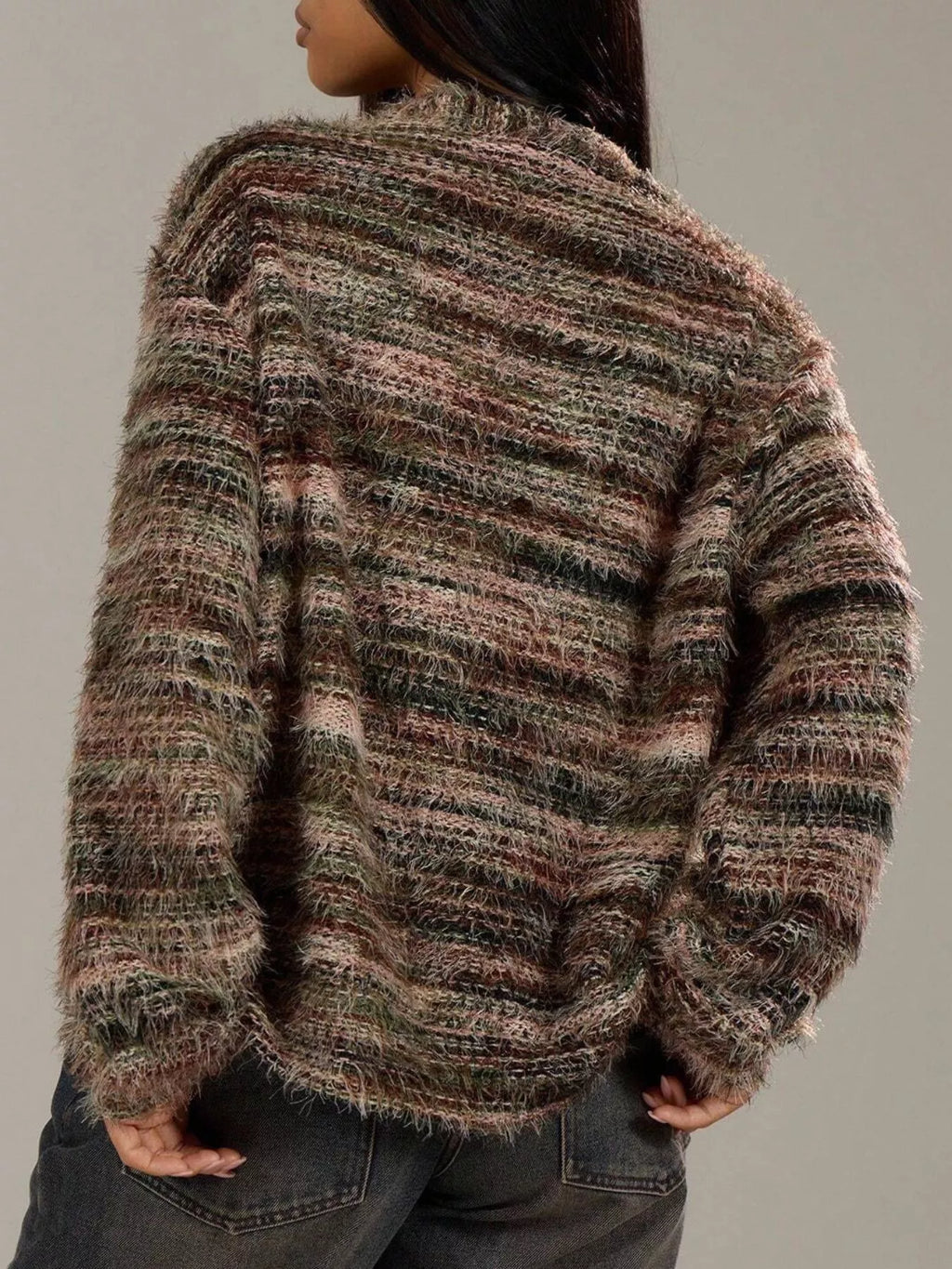 Textured Knit Button-Down Cardigan