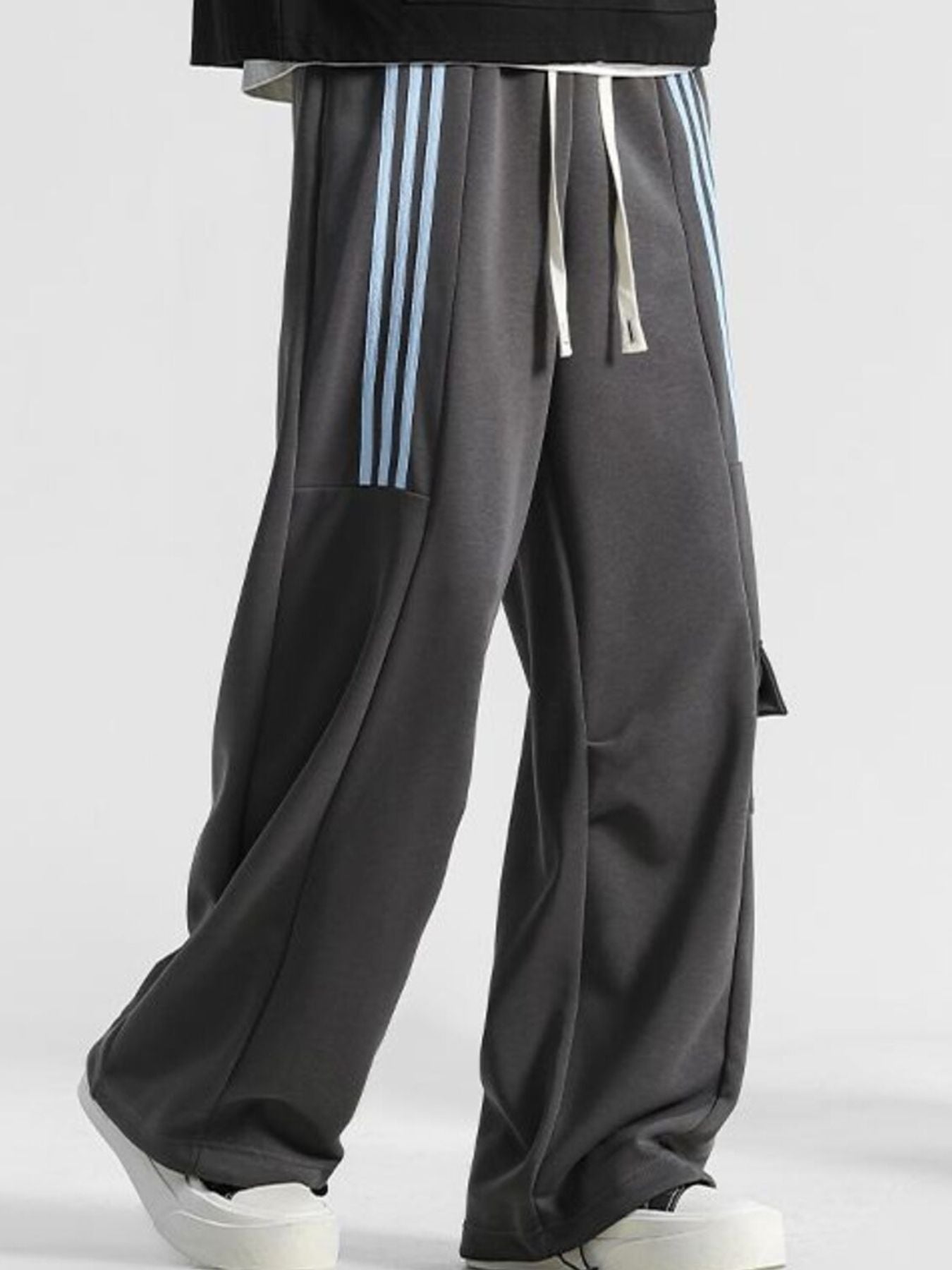 Men's Plus Size Striped Loose-Fit Casual Pants