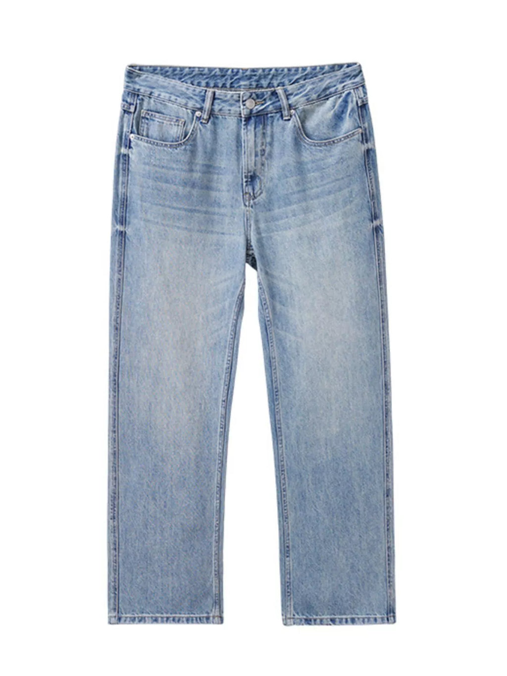 Men's Casual Loose Fit Wash Jeans