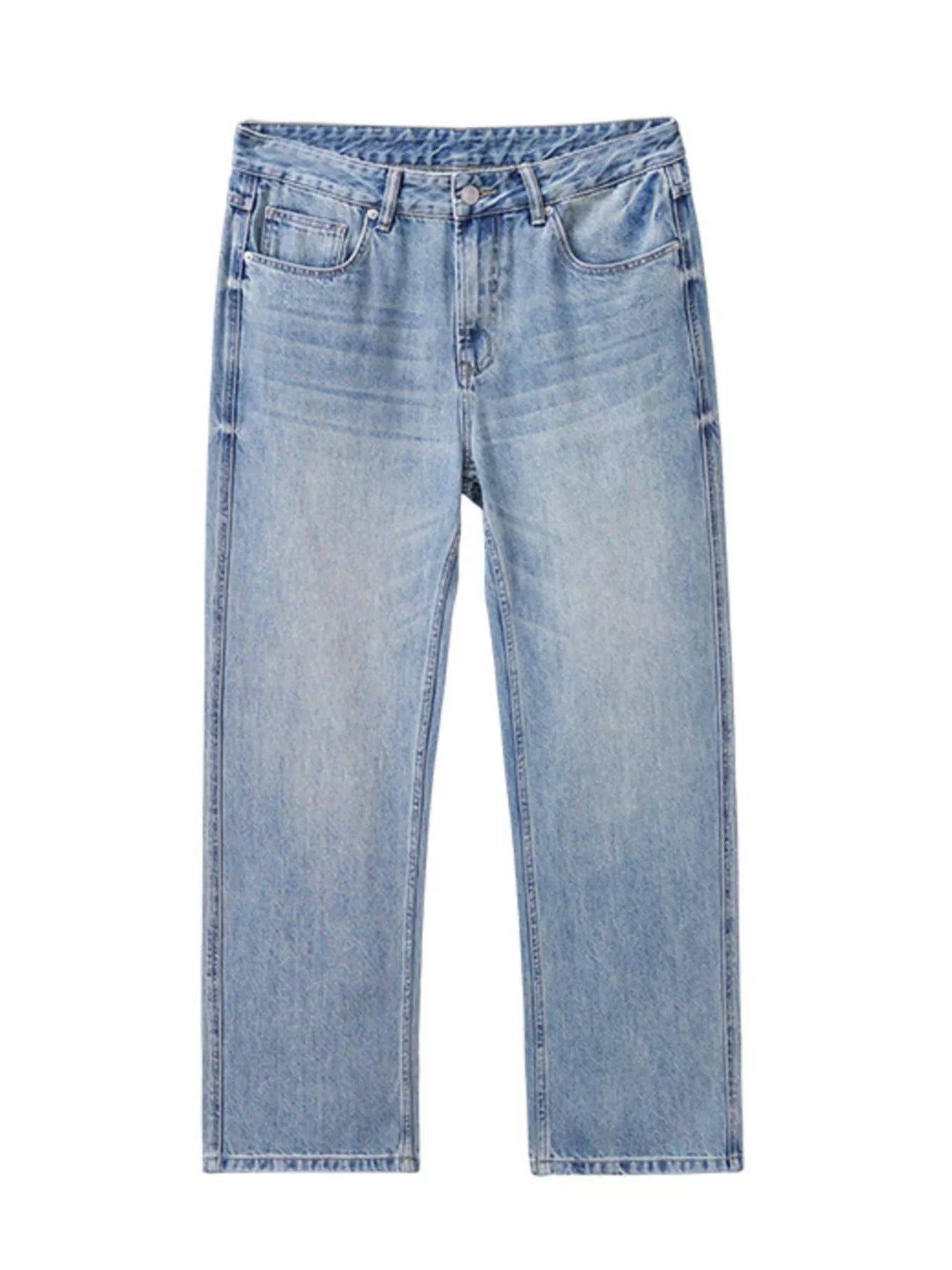 Men's Casual Loose Fit Wash Jeans