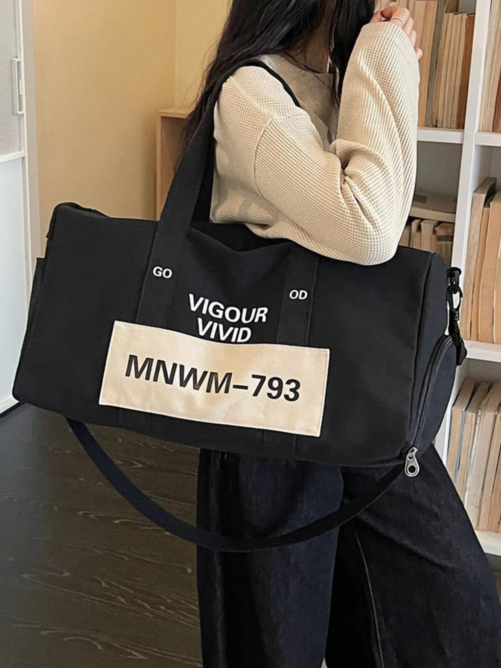 Letter Nylon Travel Bag