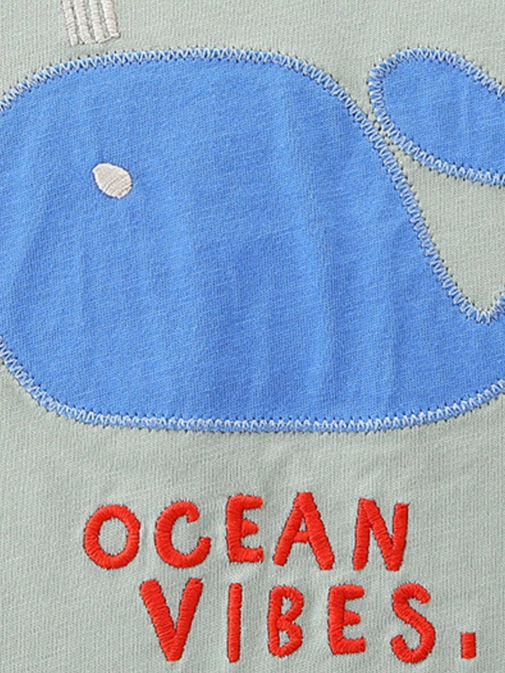 Children's Ocean Vibes Whale Embroidered Tee and Shorts Set