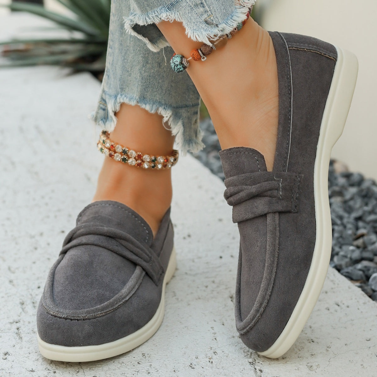 Round Toe Slip-Ons