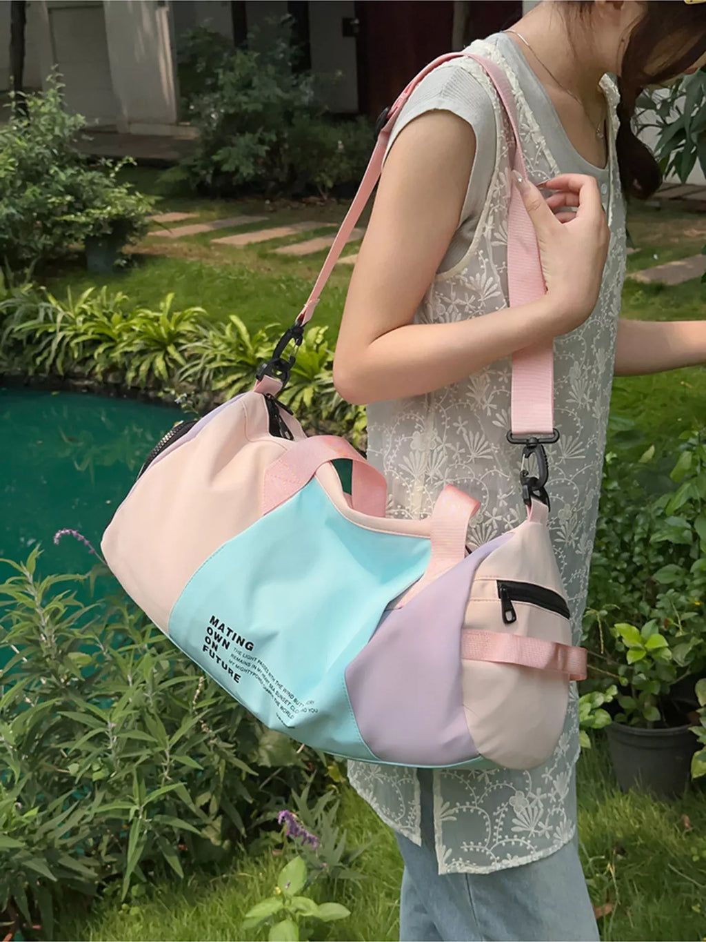 Color Block Duffle Bag