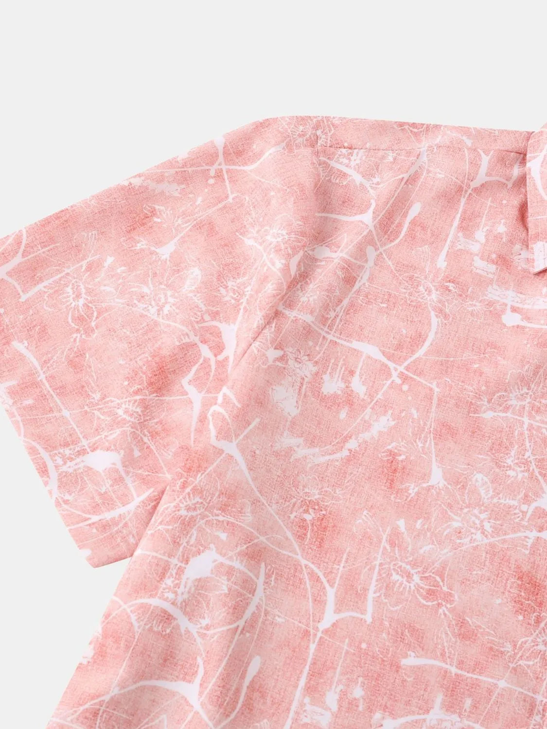 Men's Printed Short Sleeve Button Down Shirt