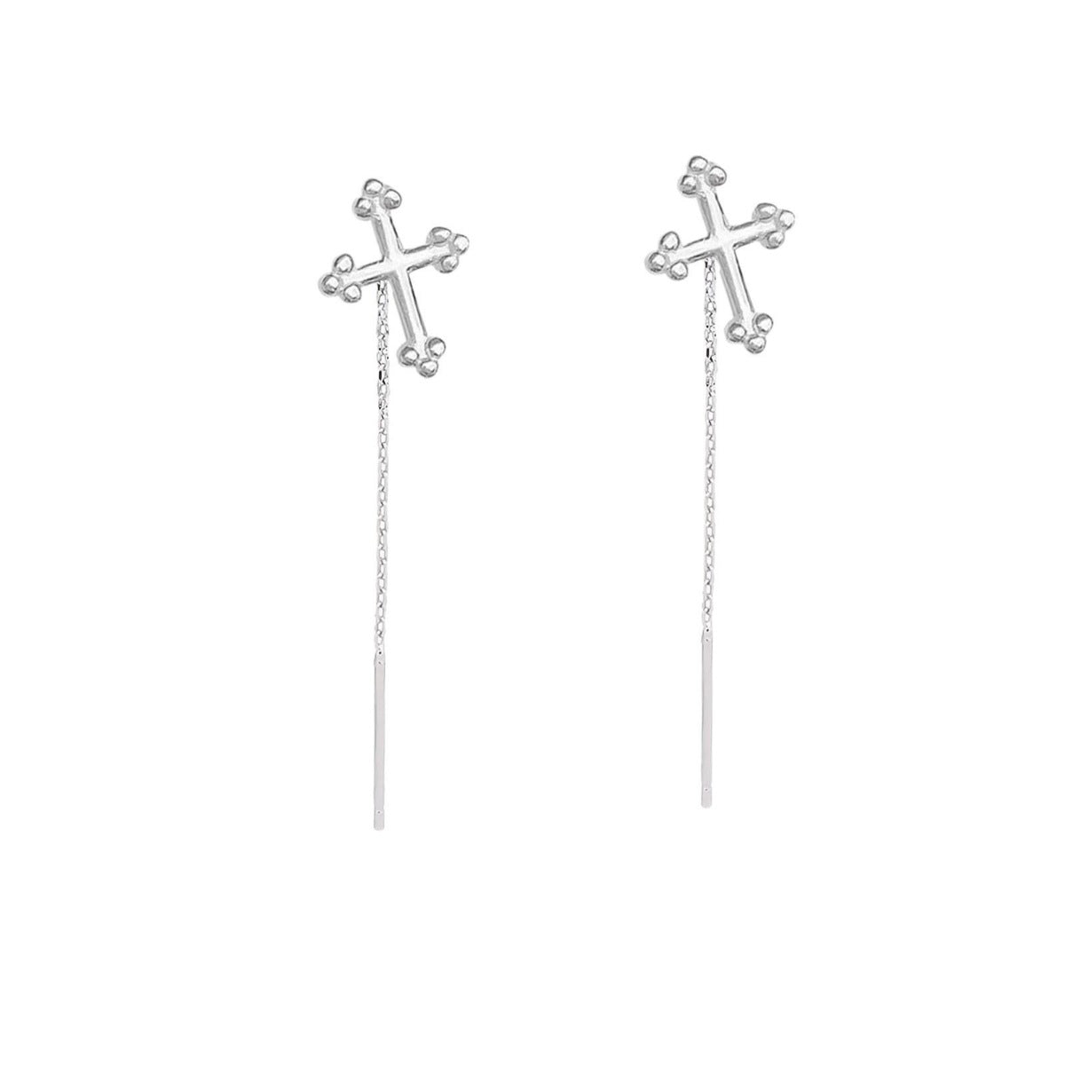 925 Sterling Silver Cross Earrings