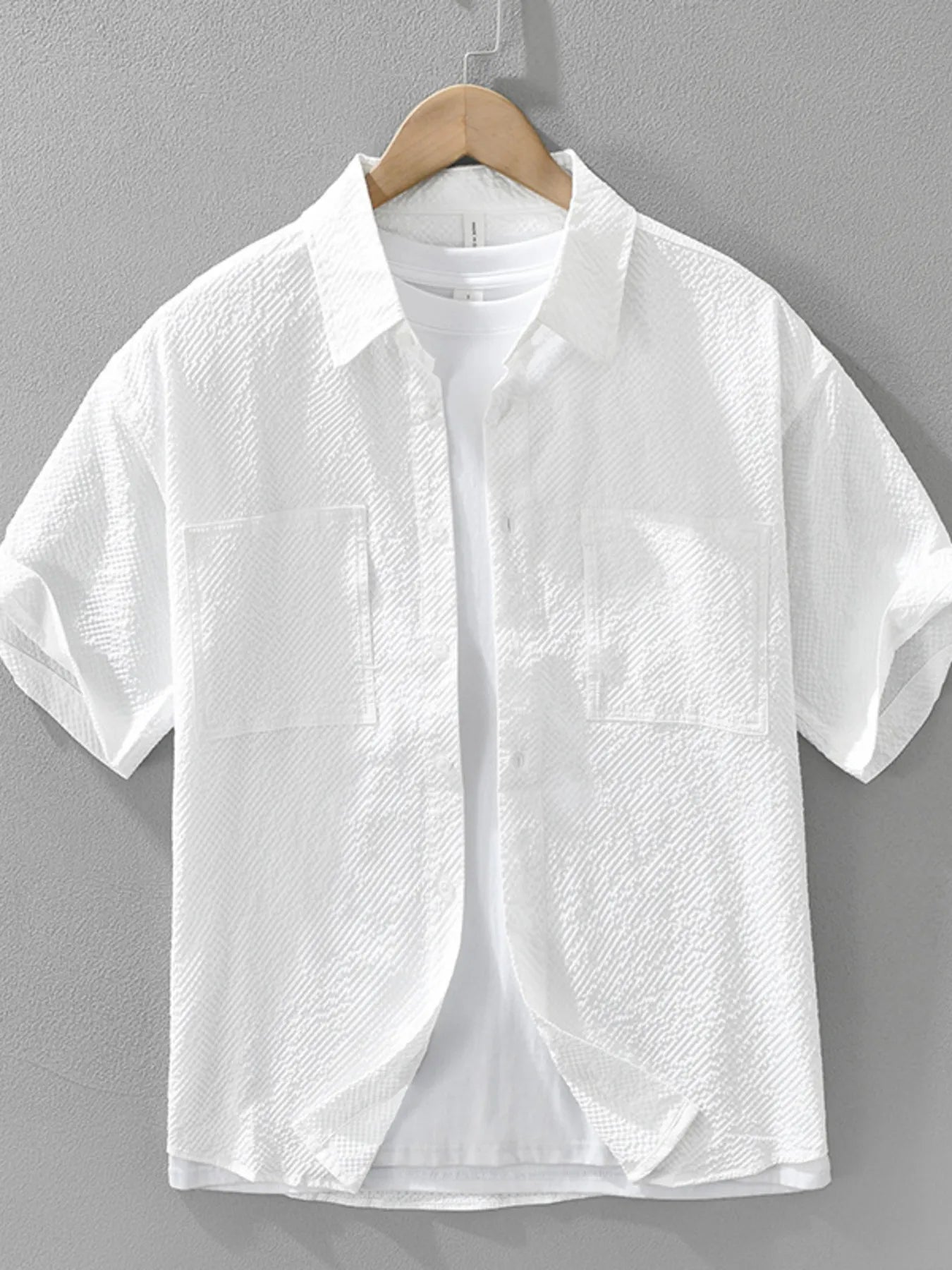 Men's Plus Size Button Up Short Sleeve Shirt