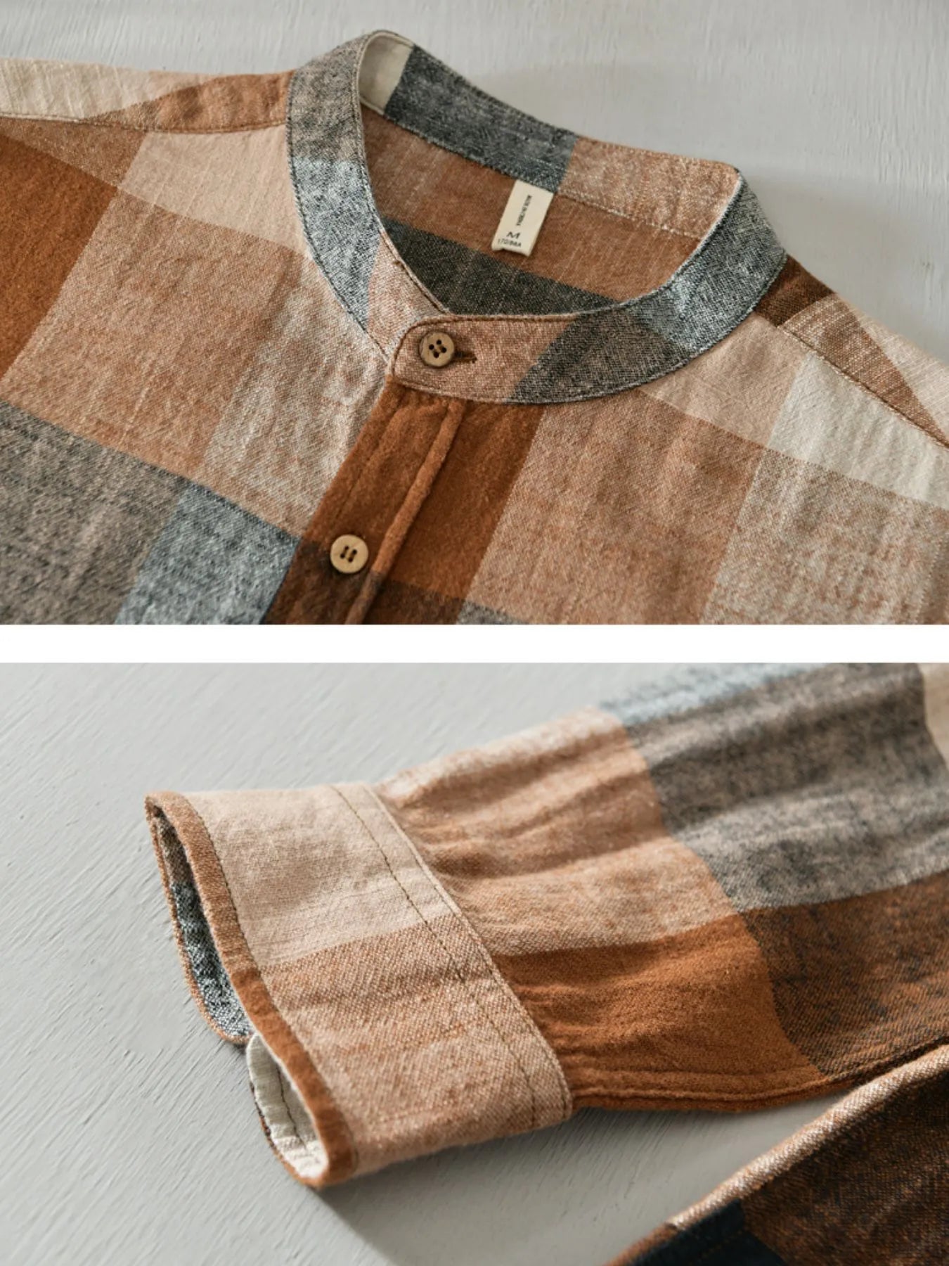 Men's Plus Size Plaid Long Sleeve Shirt
