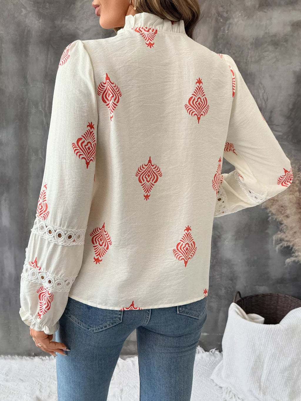 Lace Detail Long Sleeve Shirt