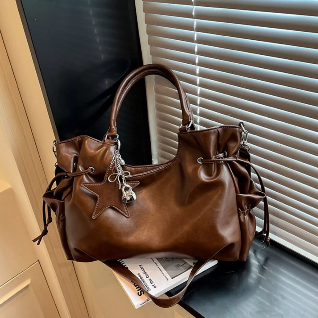 Large Capacity Drawstring Shoulder Bag Handbag