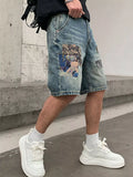 Men's Patchwork Graphic Denim Shorts