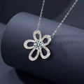 1 Carat Moissanite 925 Sterling Silver Flower Pendant Necklace