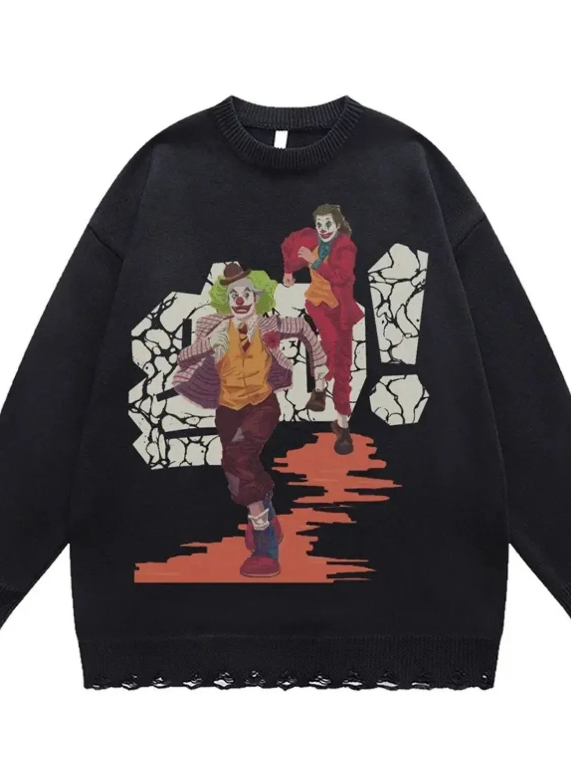 Men's Joker Round Neck Long Sleeve Sweater