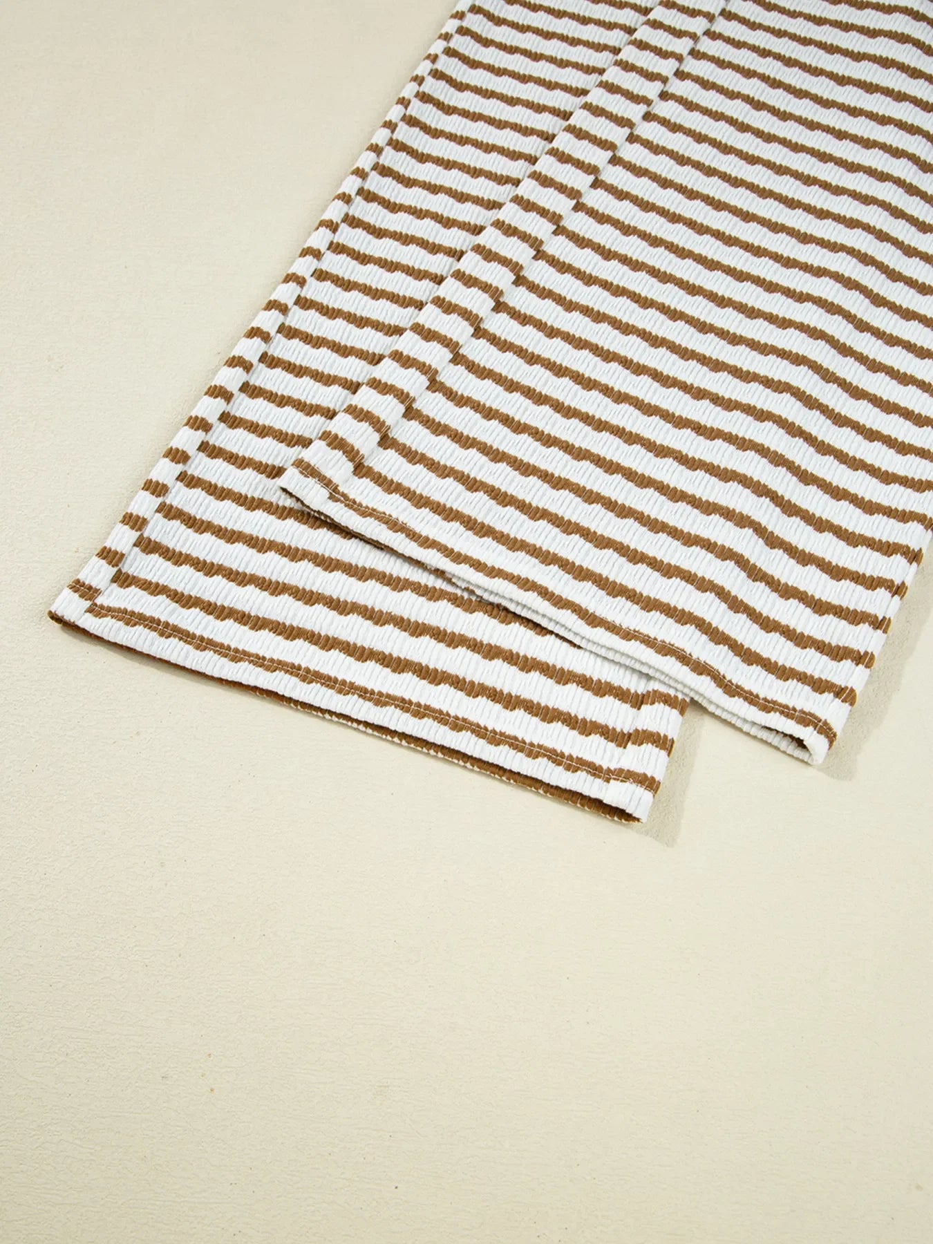 Stripe Collared Top and Drawstring Pant Set