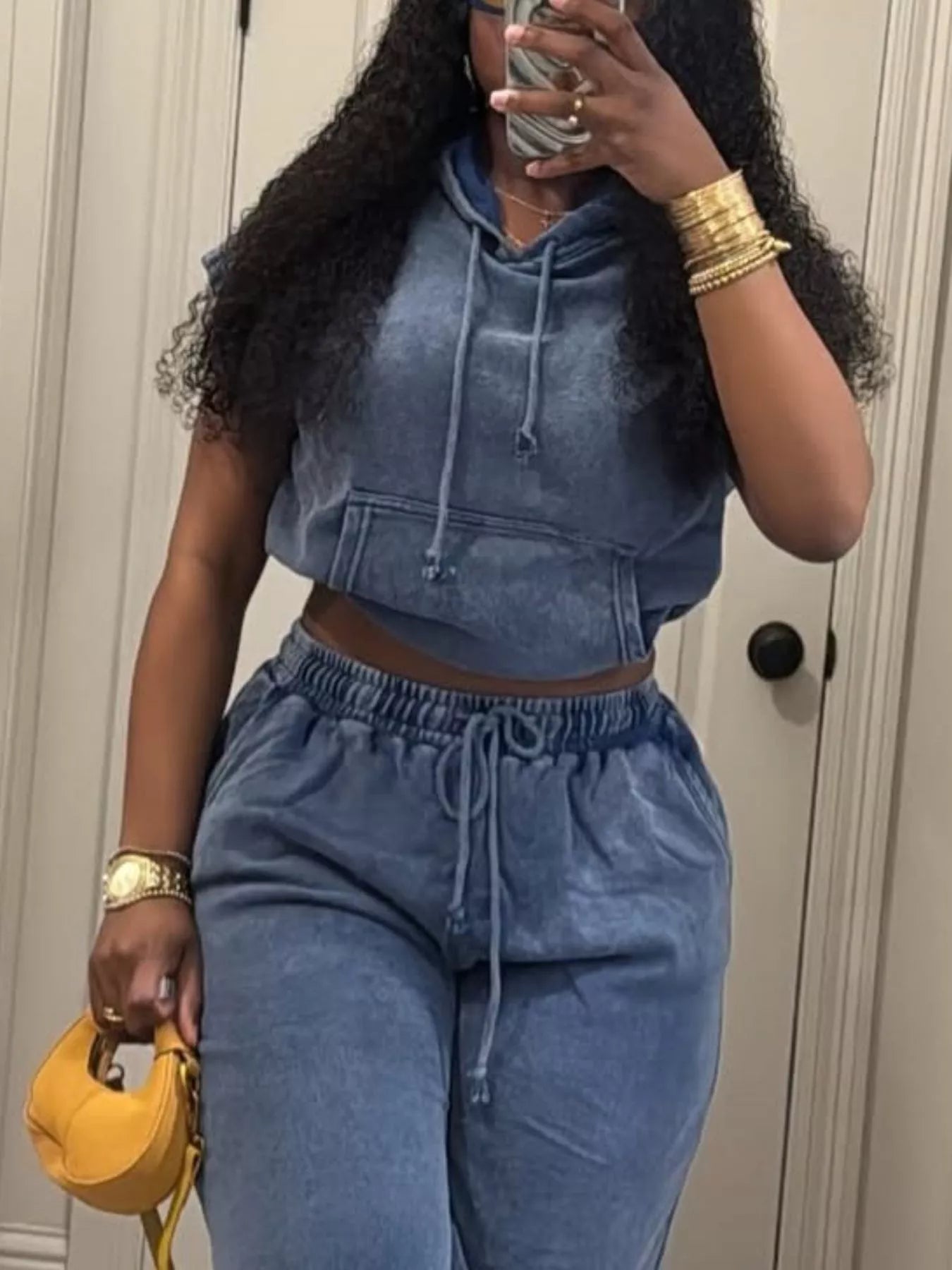 Hooded Crop Top and Shorts Set
