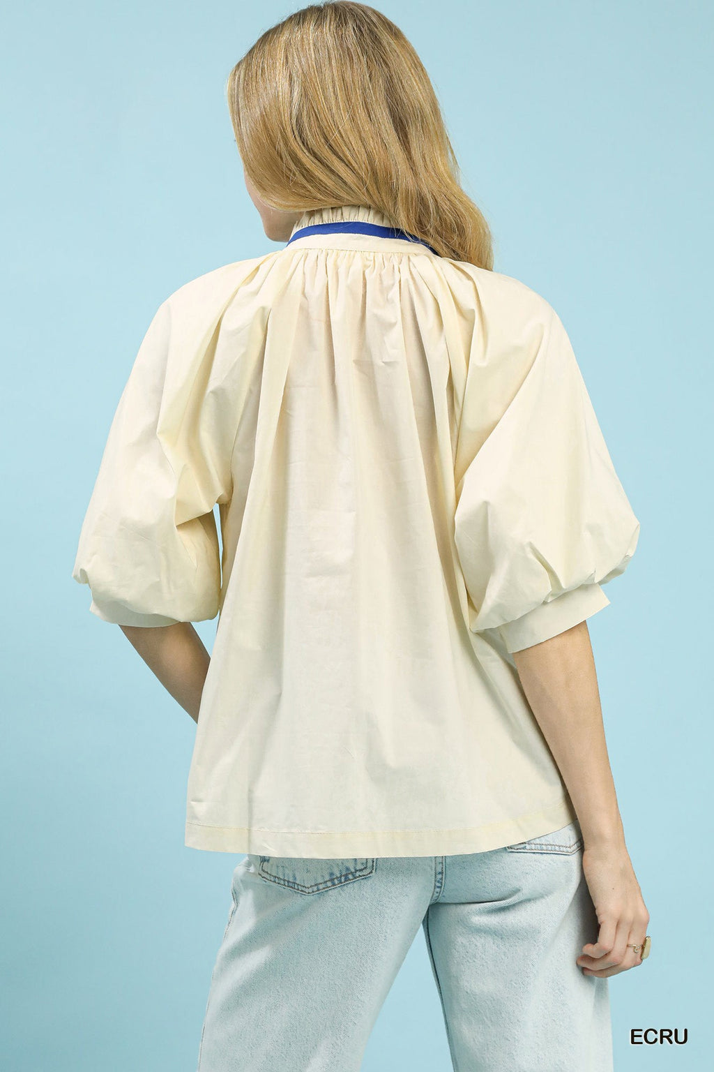 Umgee Embroidered Floral V-Neck Blouse