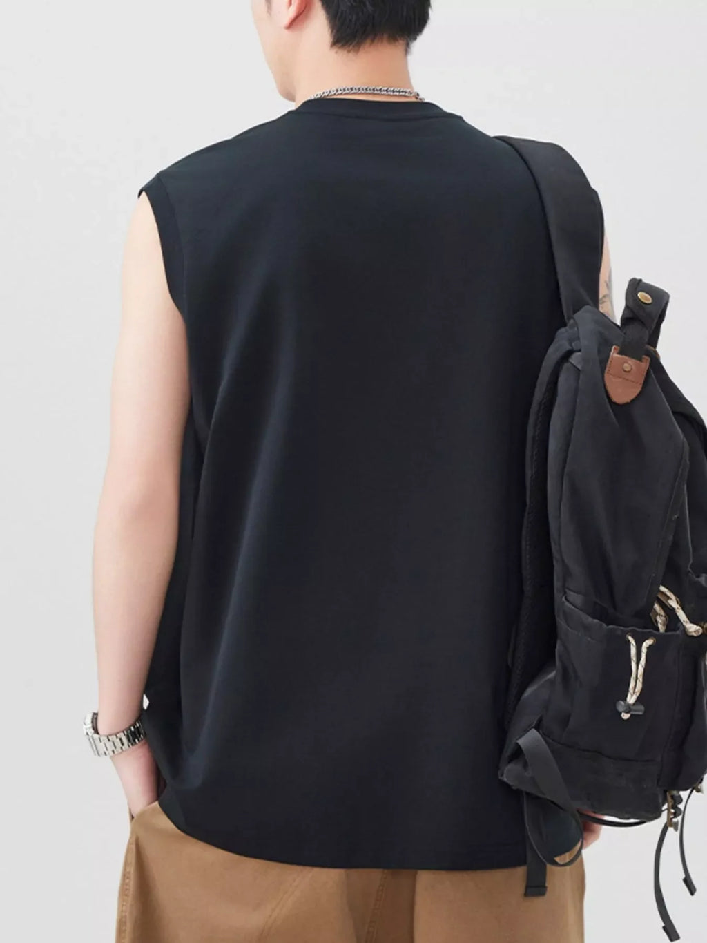 Men's Plus Size Letter Round Neck Tank