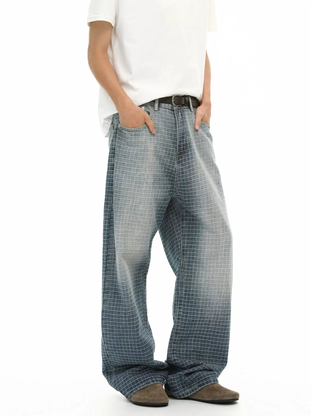 Men's Plaid Relaxed Fit Jeans