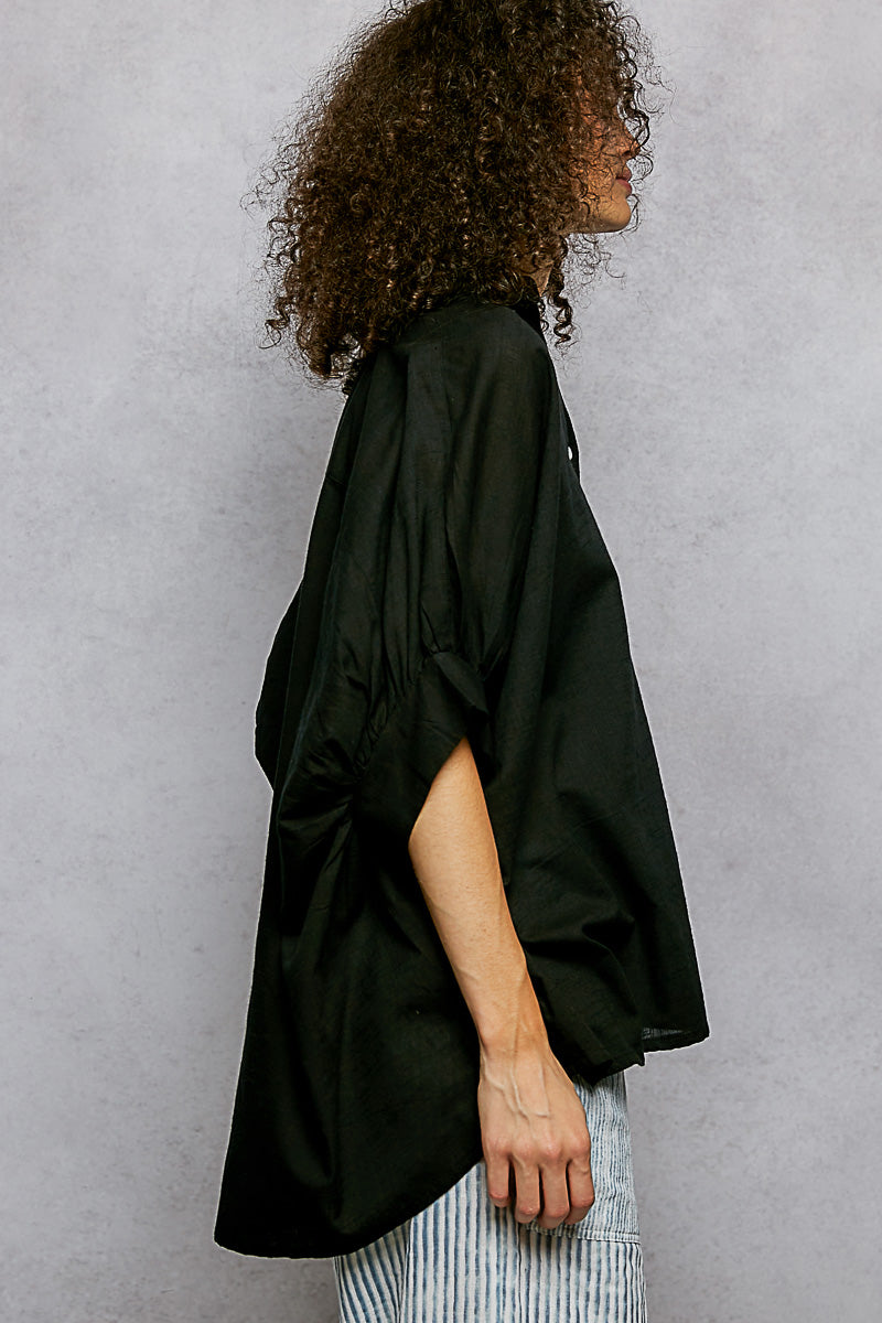 POL Button Down Half Dolman Sleeve Shirt