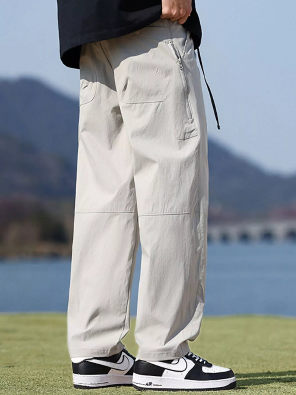 Men's Plus Size Casual Loose Fit Wide Leg Pants
