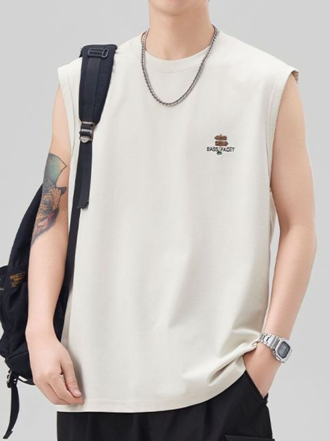 Men's Plus Size Round Neck Tank