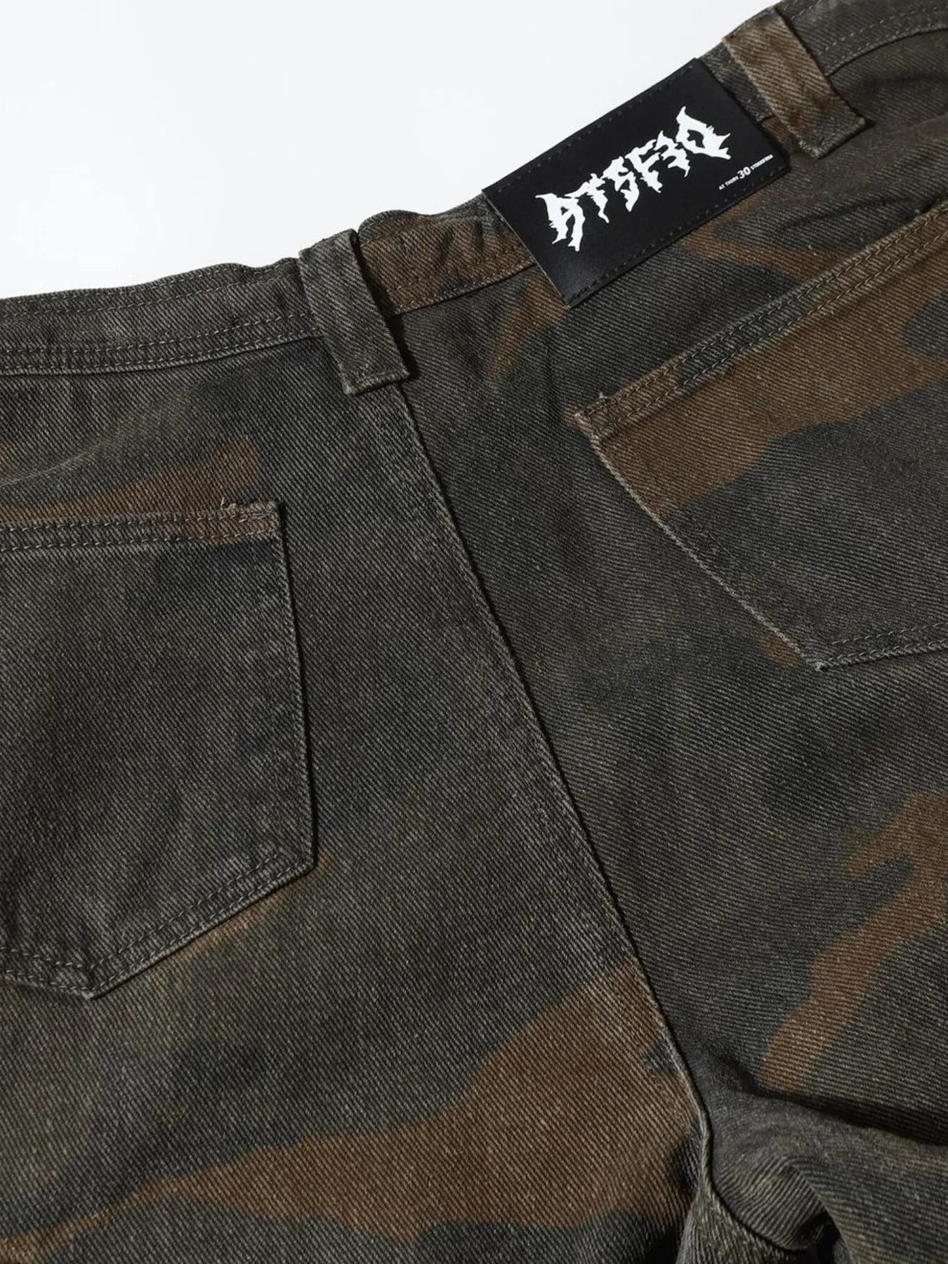 Men's Vintage Camo Cargo Wide Leg Jeans
