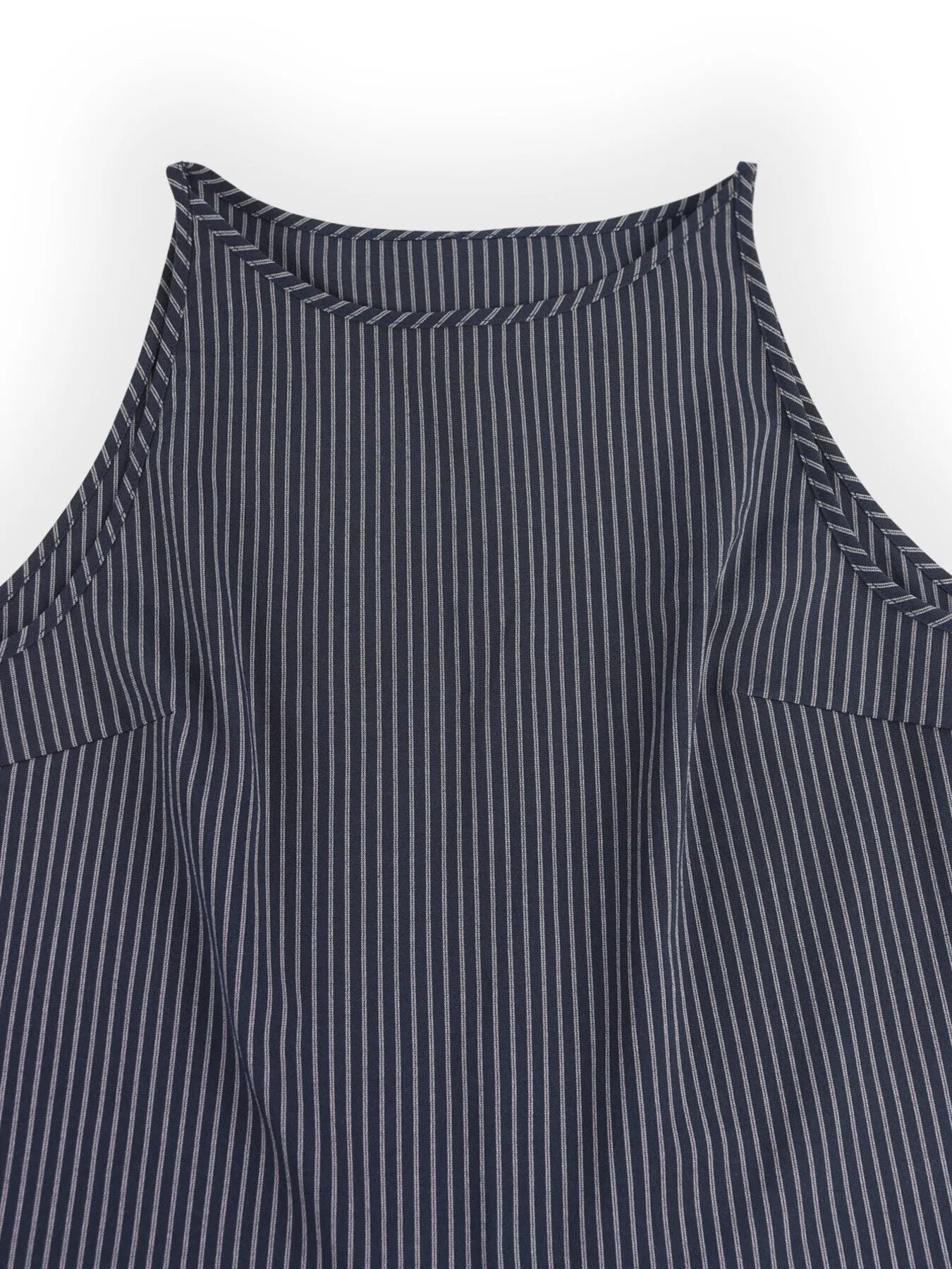 Striped Sleeveless Top and Wide-Leg Pants Set