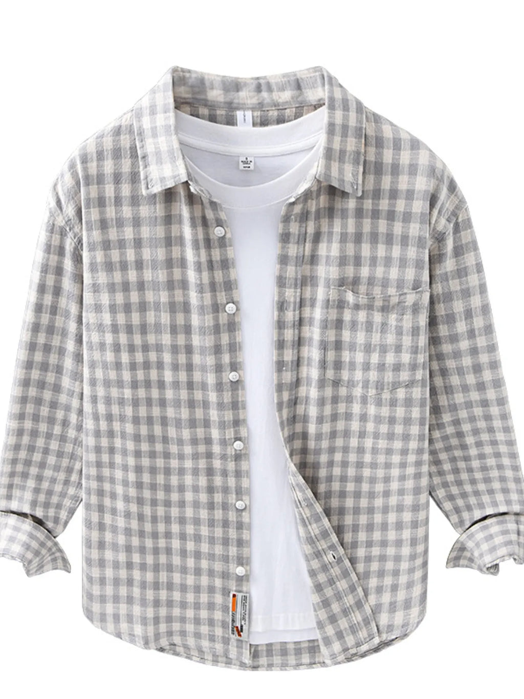 Men's Plus Size Plaid Button Up Long Sleeve Shirt