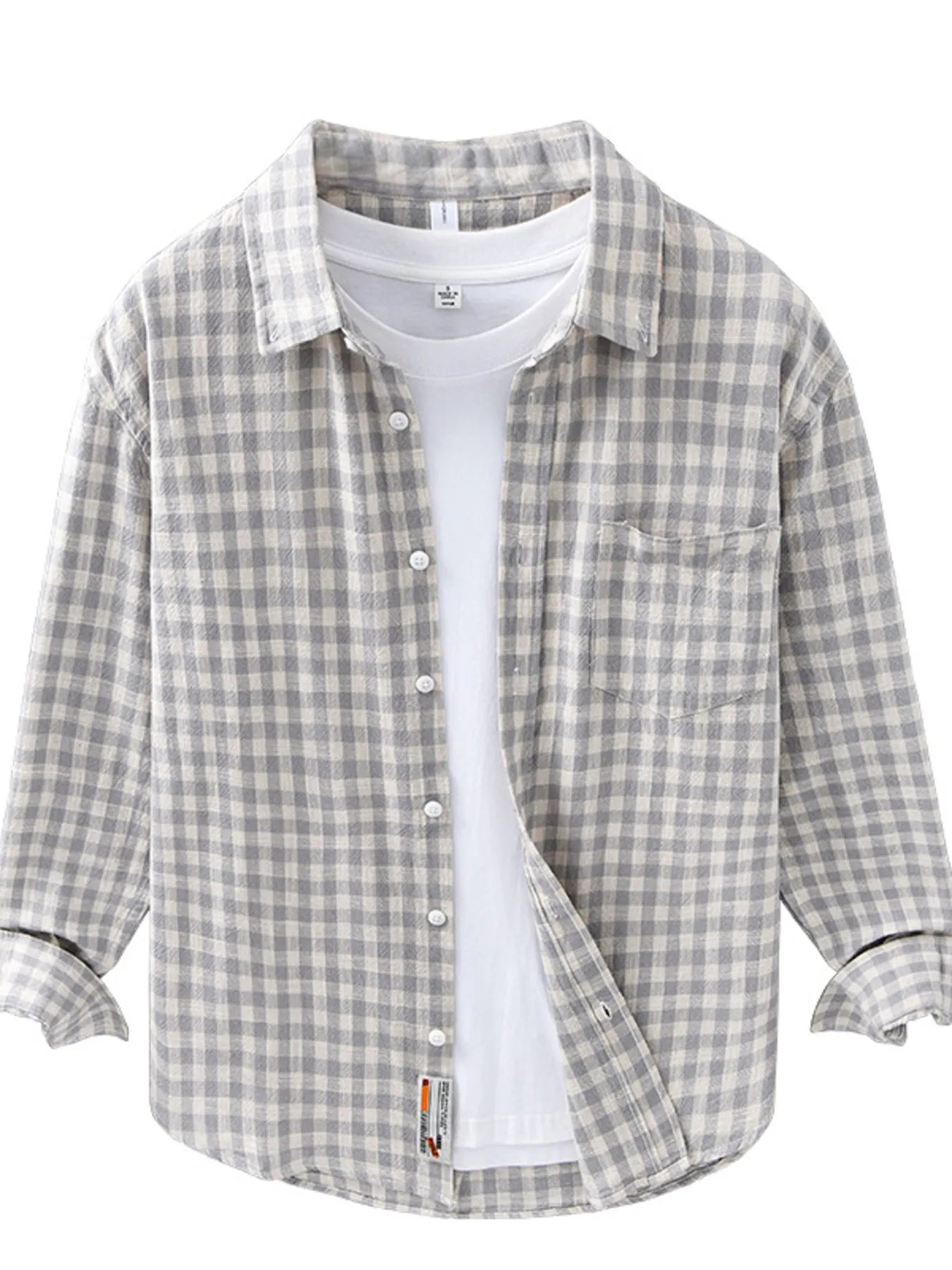 Men's Plus Size Plaid Button Up Long Sleeve Shirt