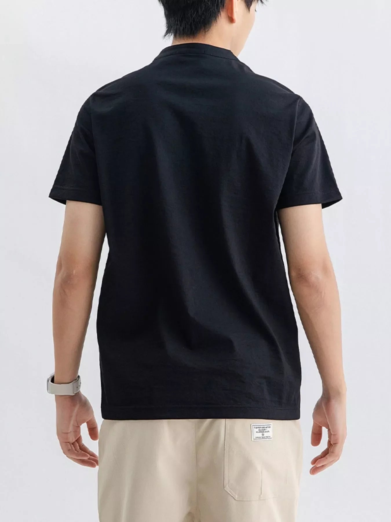 Men's Plus Size Button Detail Short Sleeve Top