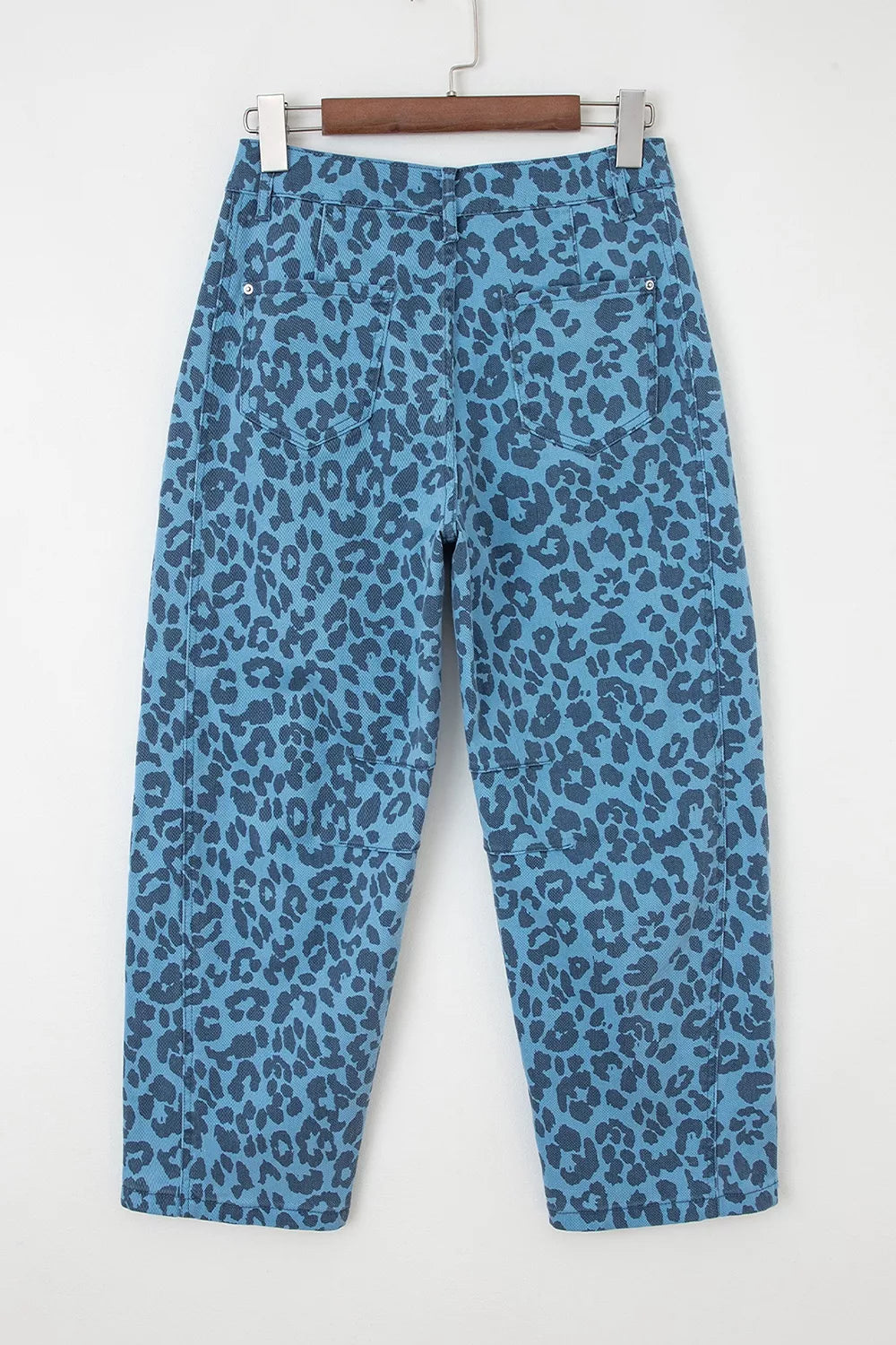Leopard Print Barrel Leg Jeans