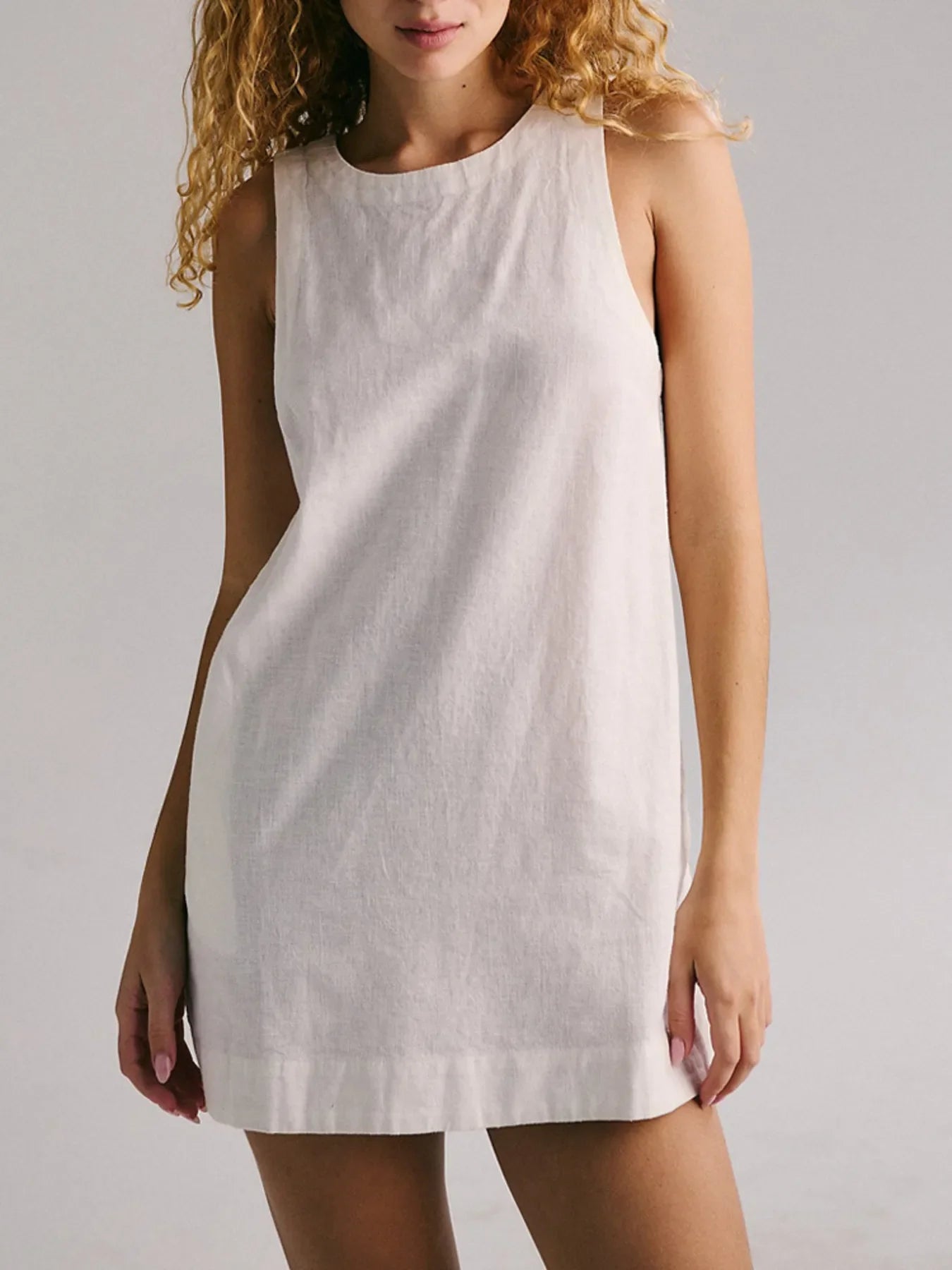 Backless Sleeveless Denim Mini Dress
