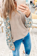 Floral Long Sleeve Round Neck Blouse
