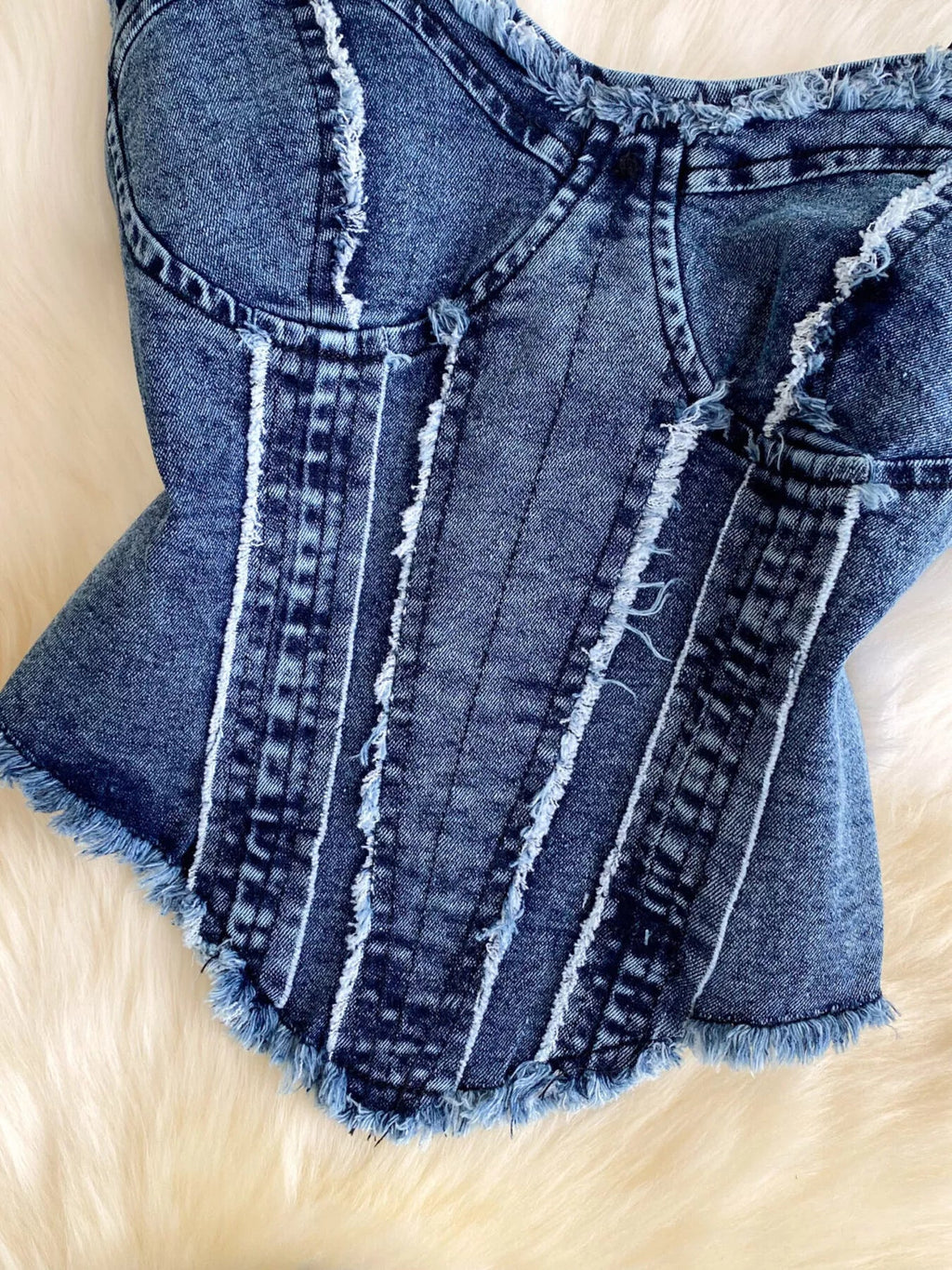 Raw Hem Denim Cami and Flare Jeans Set