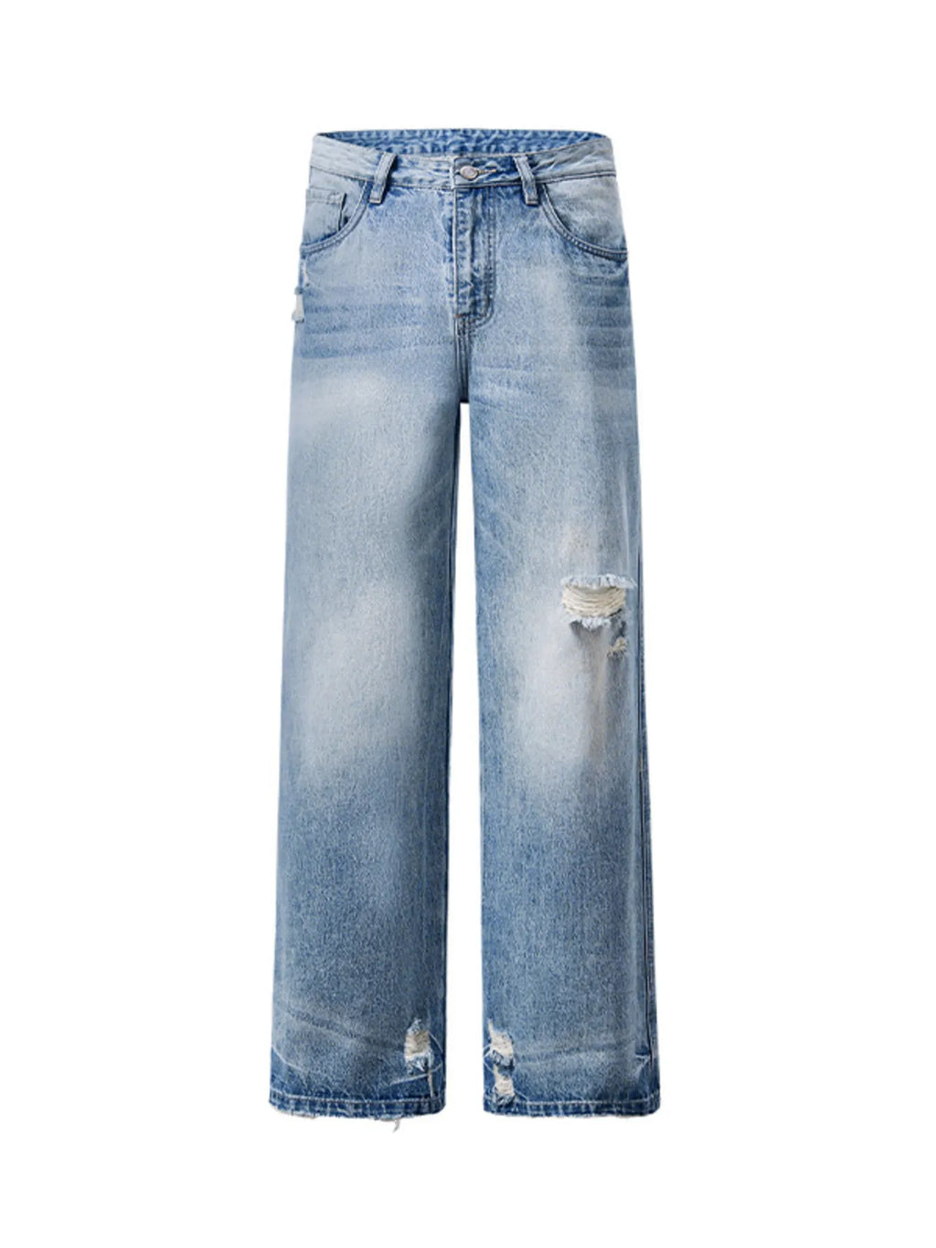 Men's Distressed Wide Leg Jeans