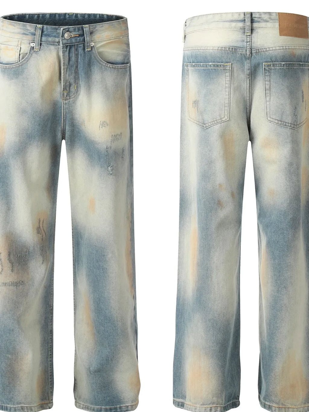 Men's Washed Straight Leg Jeans