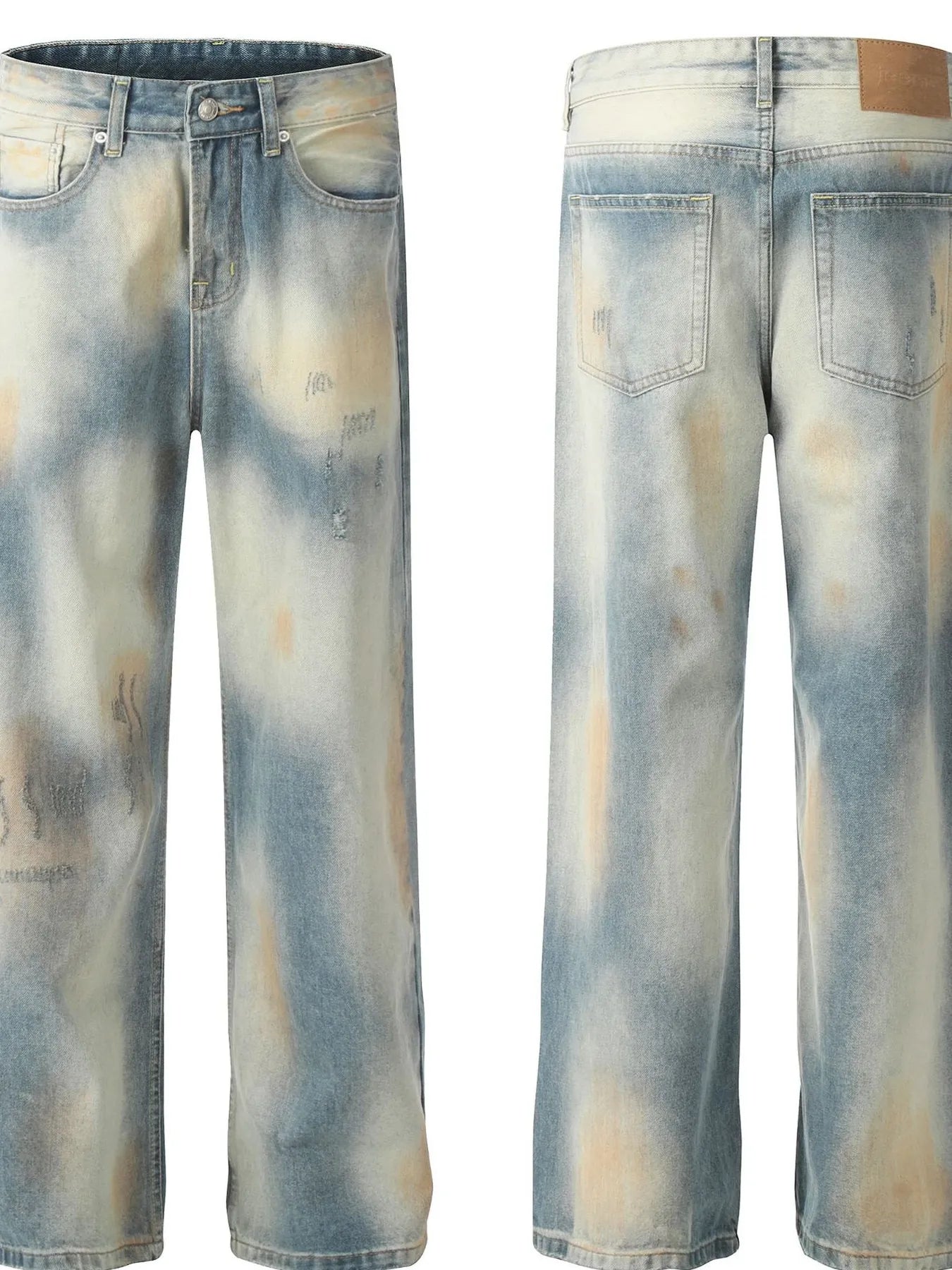 Men's Washed Straight Leg Jeans
