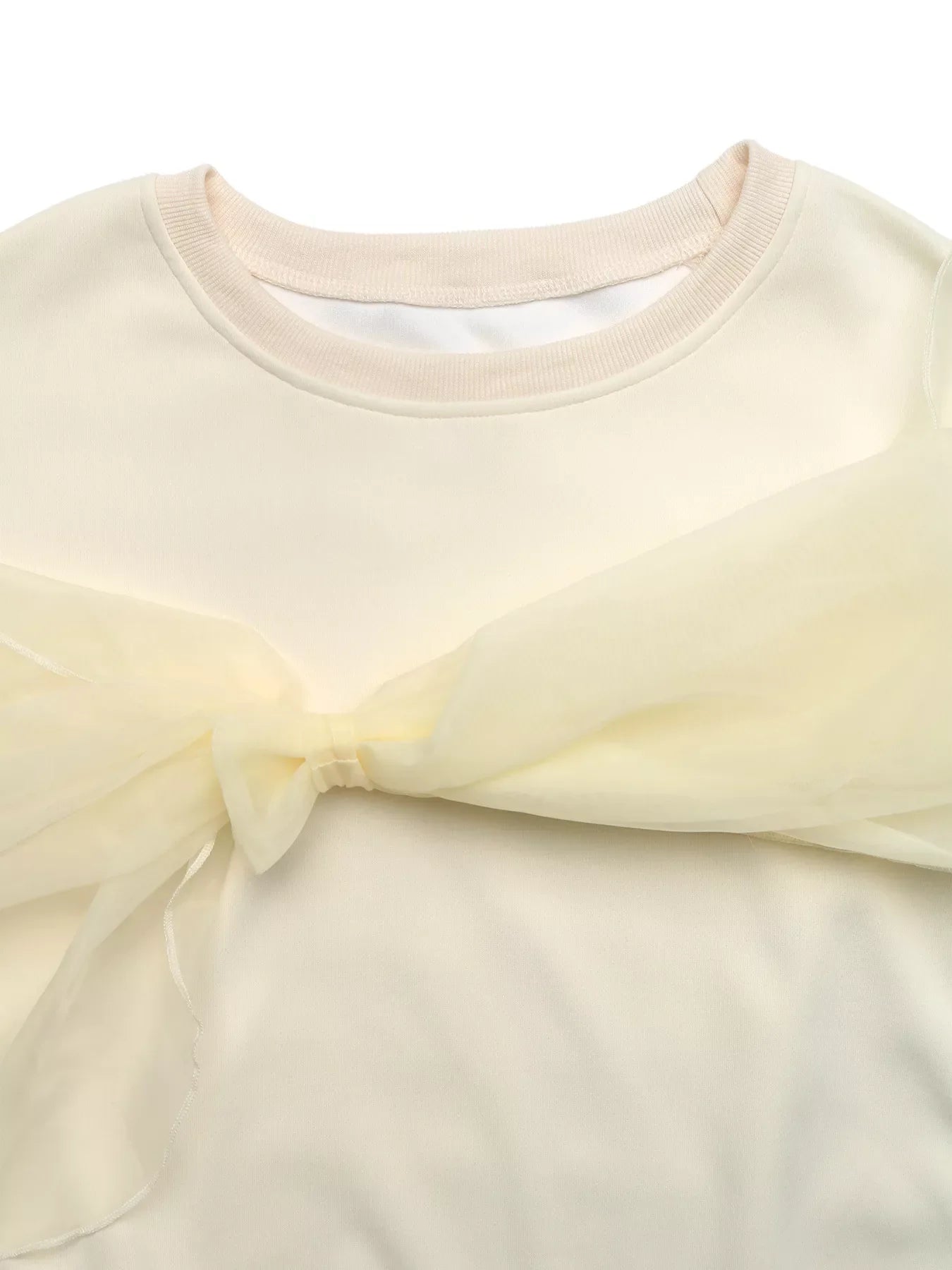 Bow Round Neck Long Sleeve Sweatshirt