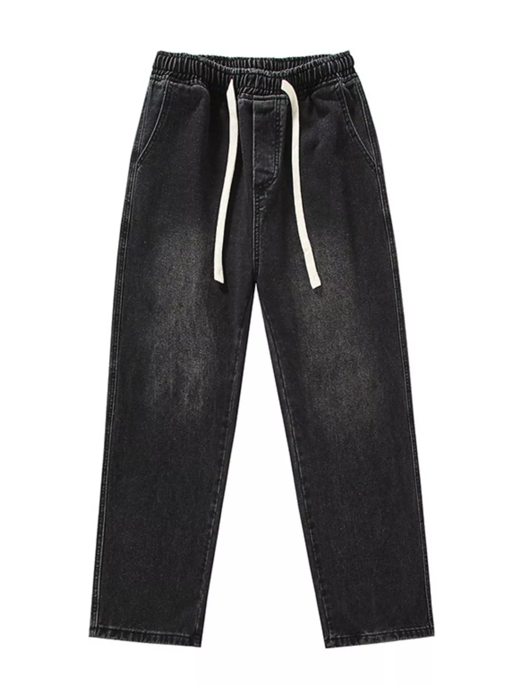 Men's Full Size Wide Leg Drawstring Jeans Plus Size